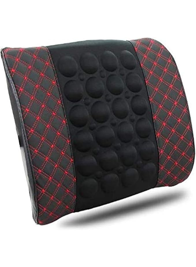 وسادة تدليك كهربائية ودعم لأسفل الظهر من الميموري فوم - مسند ظهر مريح للسيارة وكرسي المكتب والكنبة - وسادة مساج اهتزازية لتقويم العظام وتخفيف الإجهاد - Image 1